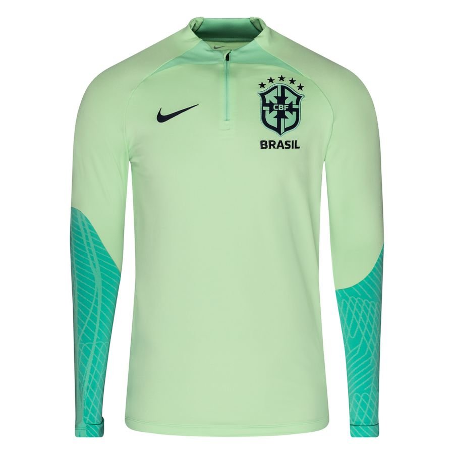 Nike Brazilië Trainingsshirt Dri-FIT Strike Drill WK 2022 - Cucumber Calm/Light Menta/Blauw