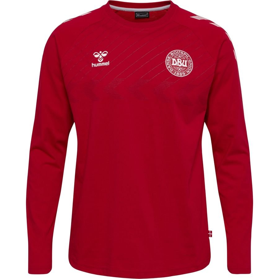Danmark T-Shirt Fan - Röd Långärmad