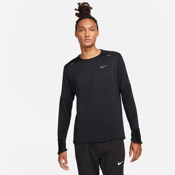 Nike Running Shirt Therma-FIT Repel Element Crew - Black/Reflect Silver ...