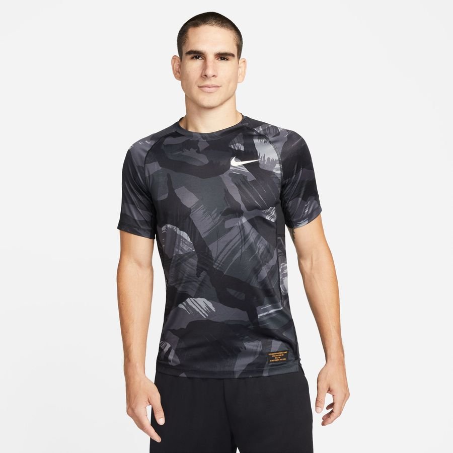 Nike Pro Trænings T-Shirt Dri-FIT Camo - Sort/Hvid thumbnail