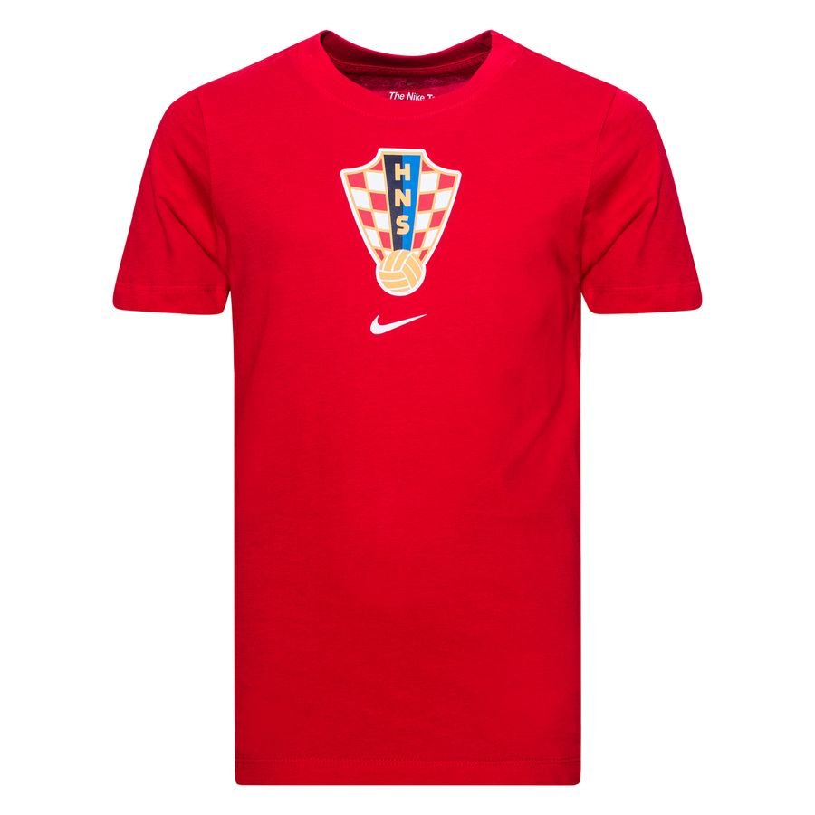 Kroatien T-Shirt Crest - Rød/Hvid Børn thumbnail