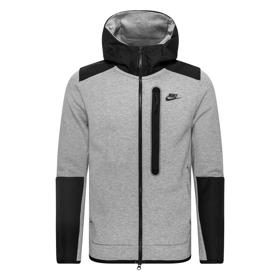 Nike Hoodie NSW Tech Fleece Overlay FZ - Grey Heather/Black | www ...