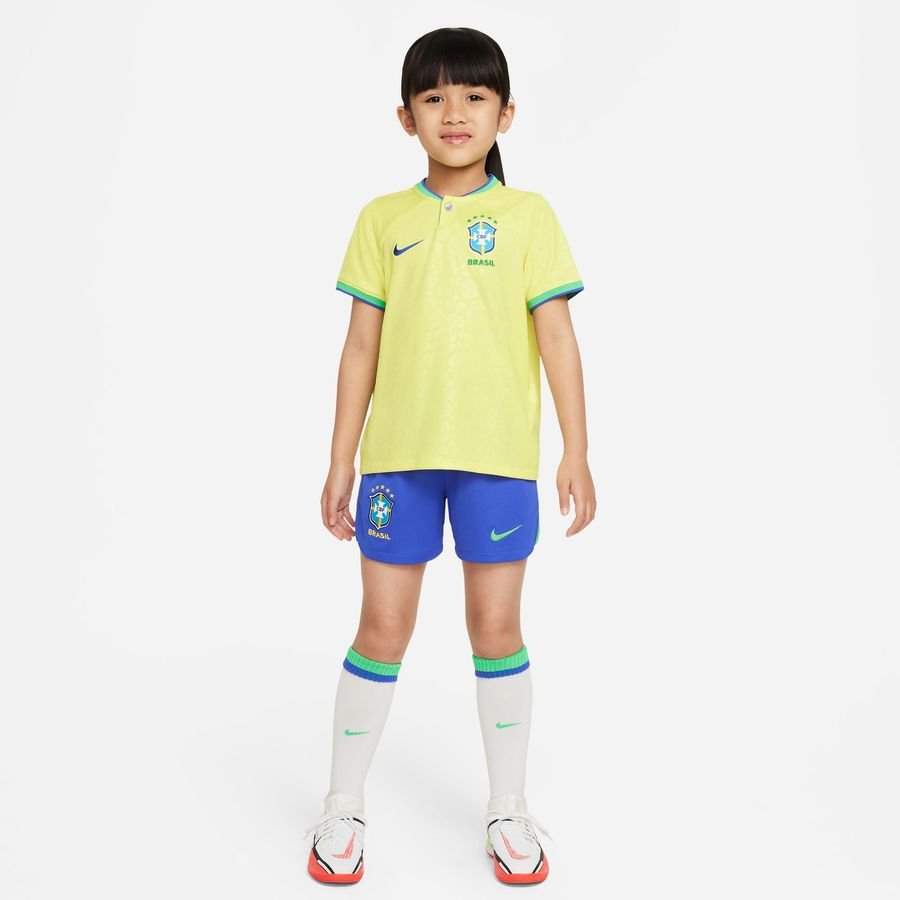 Brasilien Hjemmebanetrøje VM 2022 Mini-Kit Børn