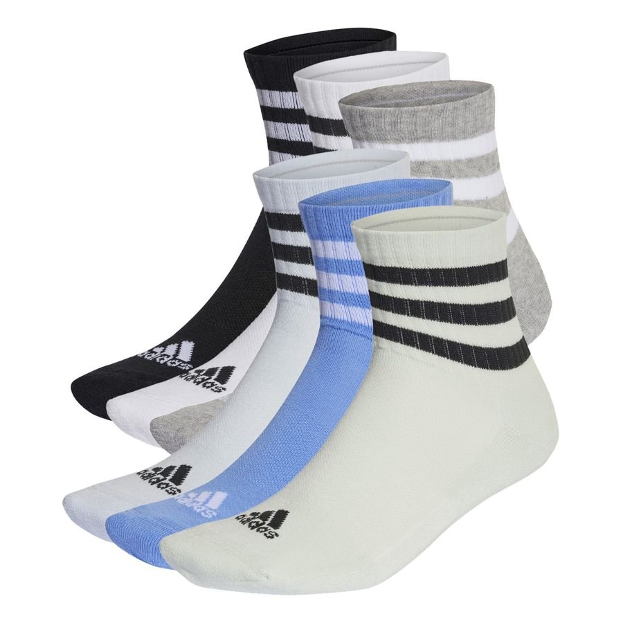 adidas Sokker 3-Stripes Cushioned Sportswear Mid-Cut 3-Pak - Grå/Hvid/Sort