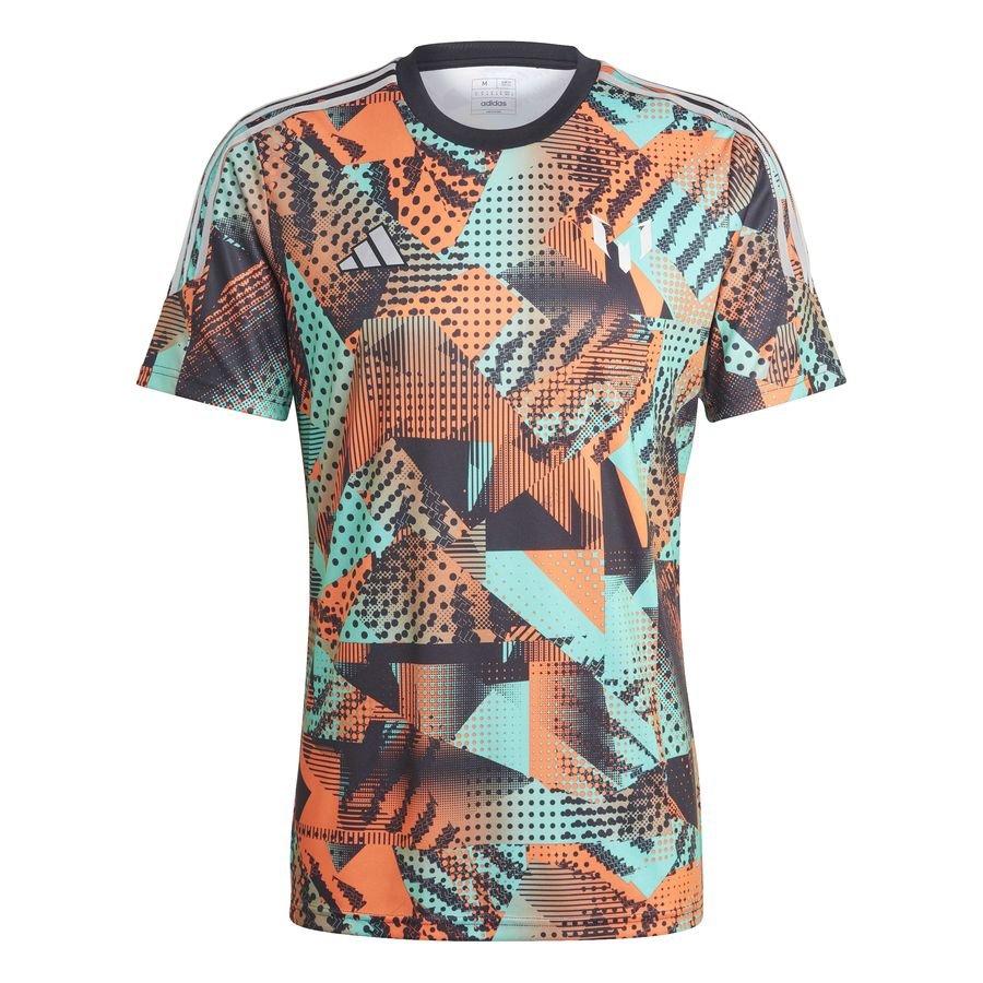 adidas Trænings T-Shirt Messi - Turkis/Orange/Sort thumbnail