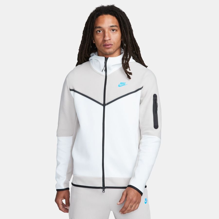 Nike Hættetrøje NSW Tech Fleece FZ - Hvid/Grå/Blå thumbnail