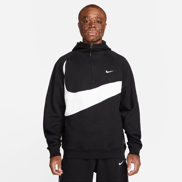 Nike Hoodie Swoosh Fleece HZ - Black/White | www.unisportstore.com