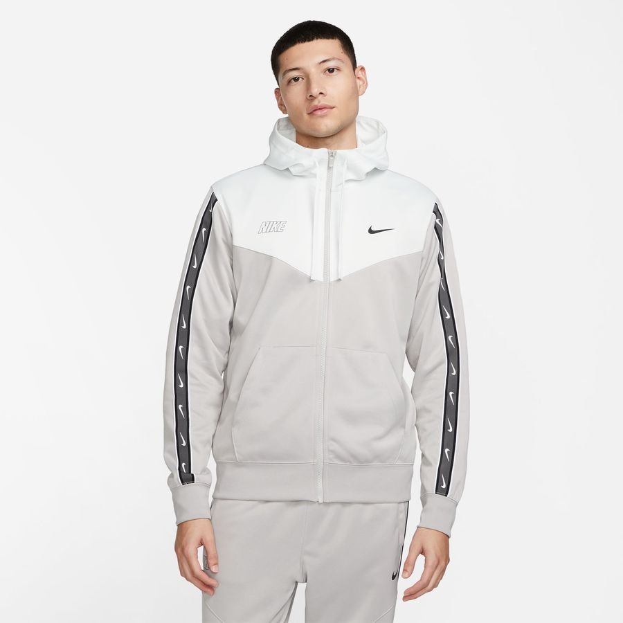 Nike Hættetrøje Sportswear NSW Repeat - Grå/Hvid/Sort thumbnail