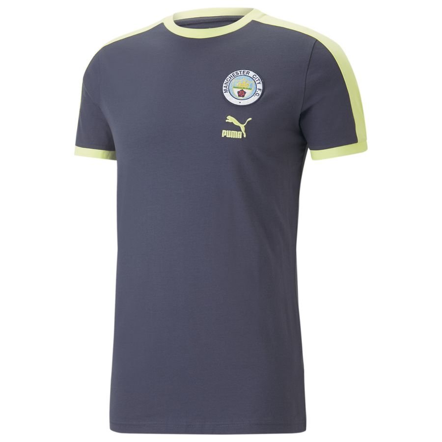 Manchester City T-Shirt FtblHeritage T7 - Blå/Gul