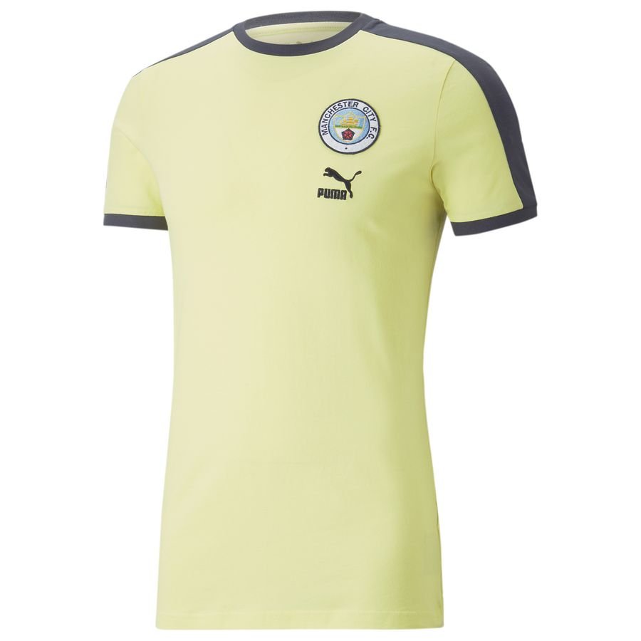 Manchester City T-Shirt FtblHeritage T7 - Gul/Blå