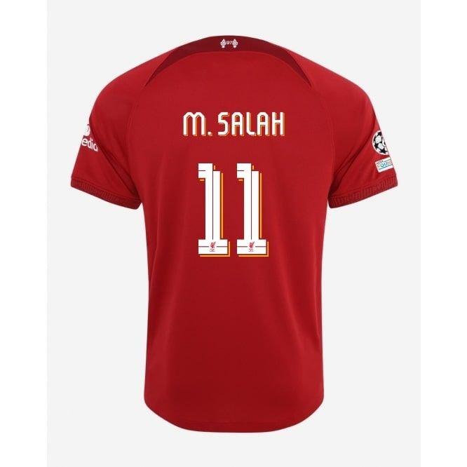Liverpool Hemmatröja 2022/23 M.SALAH 11 + Champions League + UEFA Foundation Armmärke