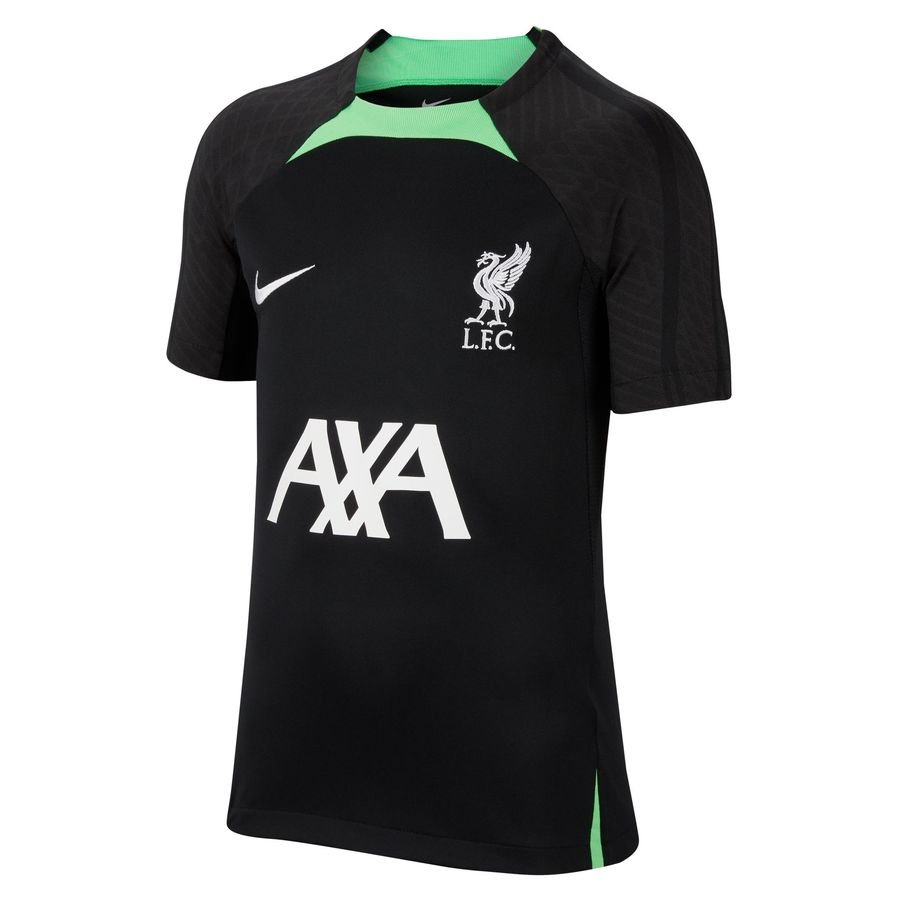 Liverpool Trænings T-Shirt Dri-FIT Strike - Sort/Grøn/Hvid Børn