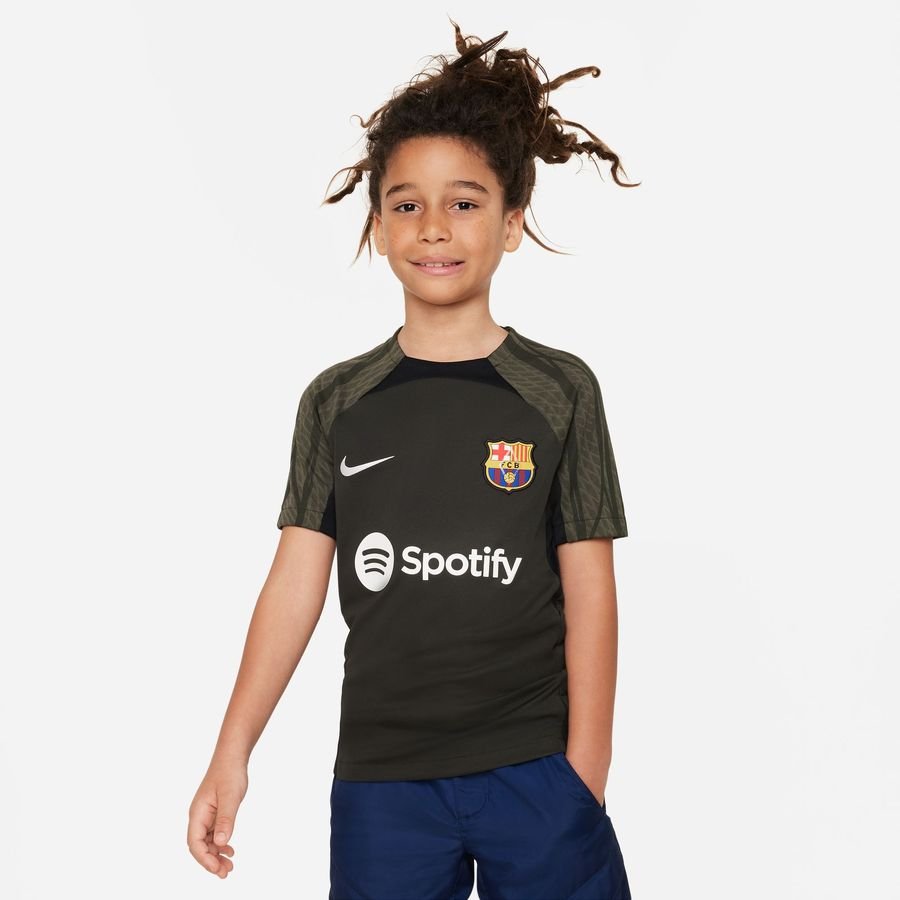 Barcelona Tränings T-Shirt Dri-FIT Strike - Grön/Svart/Vit Barn