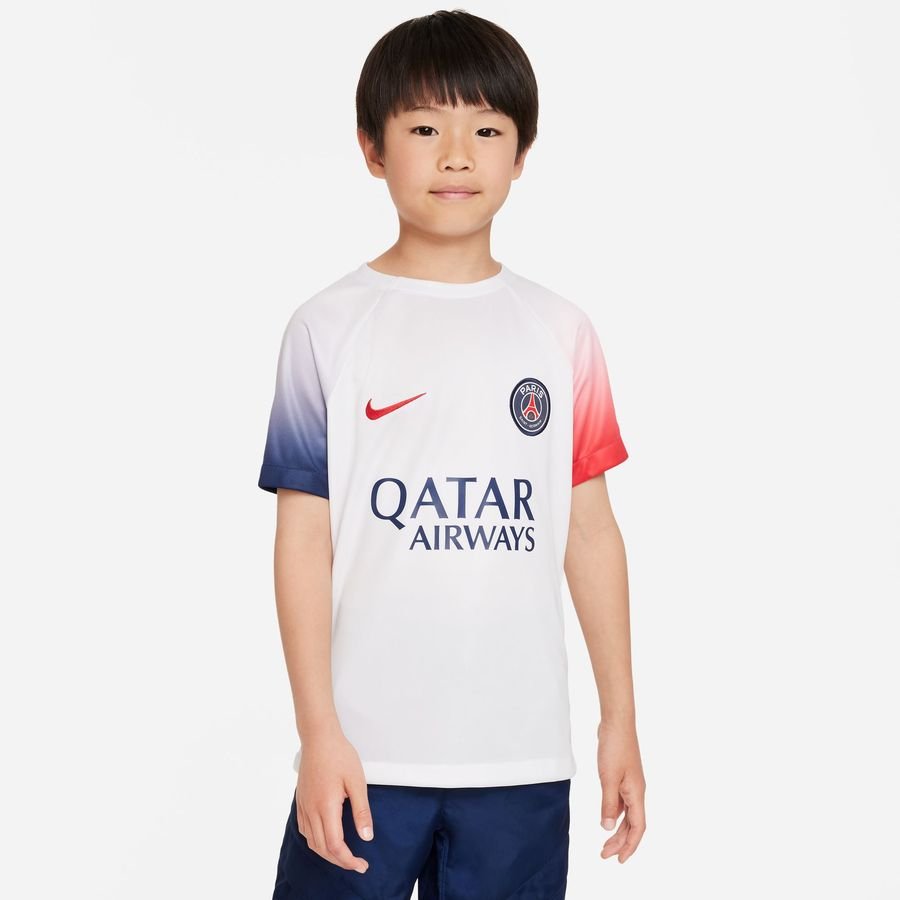 Paris Saint-Germain Tränings T-Shirt Dri-FIT Academy Pro - Vit/Navy/Röd Barn