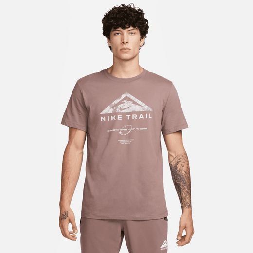 Nike Running T Shirt Dri FIT Run Trail Plum