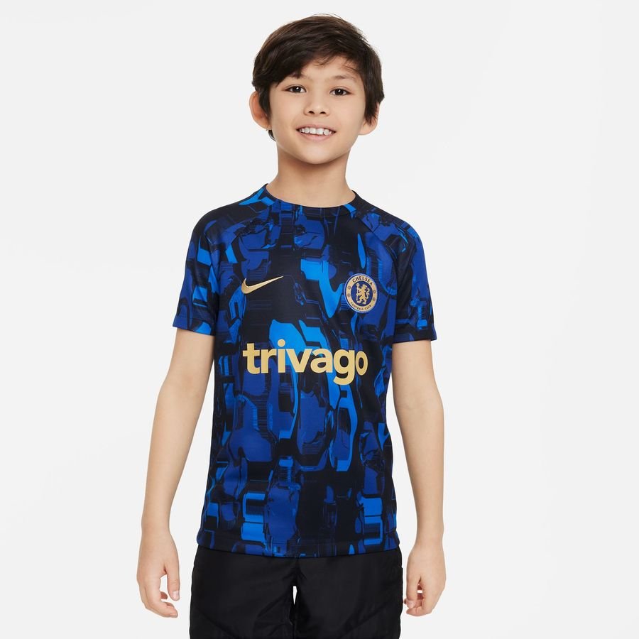 Chelsea Trænings T-Shirt Dri-FIT Pre Match - Navy/Blå/Guld Børn