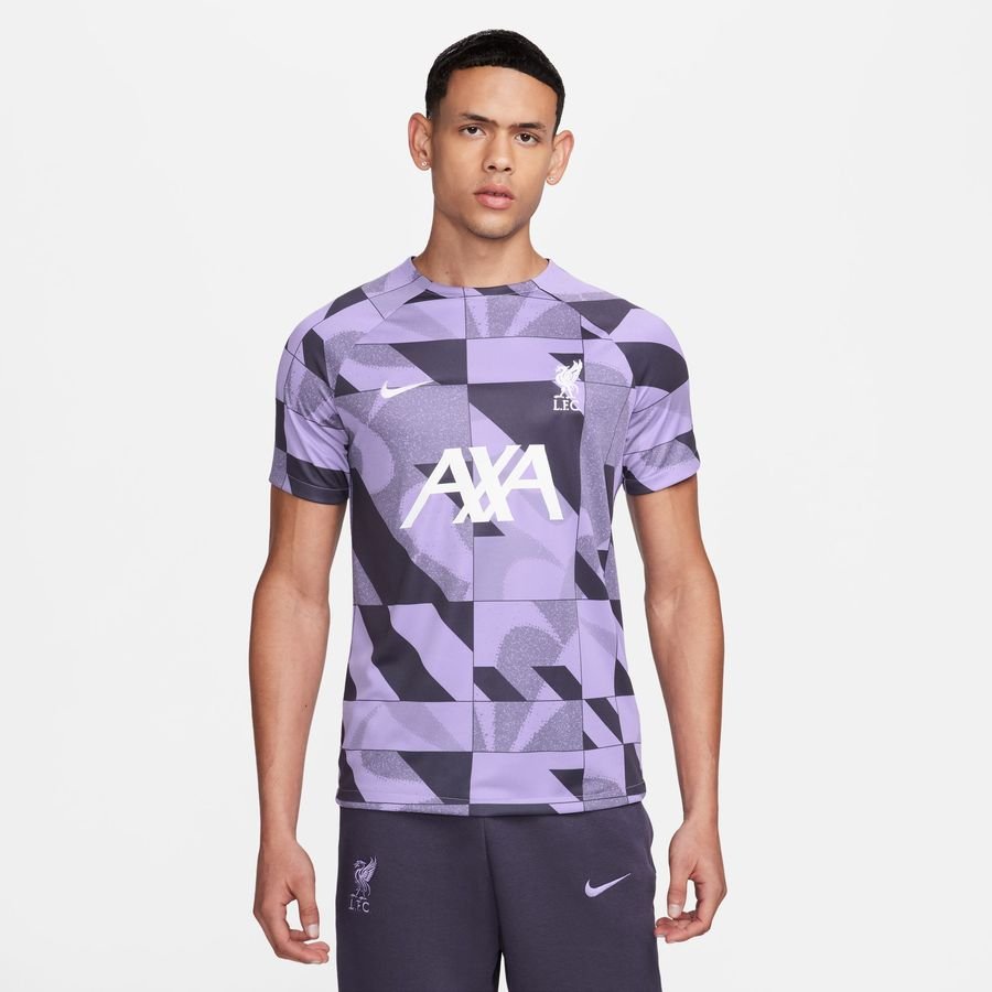 Bilde av Liverpool Trenings T-skjorte Dri-fit Pre Match - Space Purple/gridiron/hvit - Nike, Størrelse Large