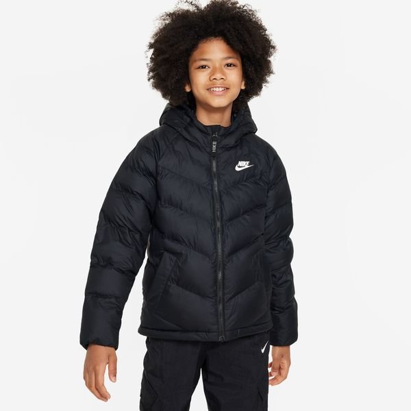 Nike Winter Jacket NSW synthetic-fill Hooded - Black/White Kids | www ...