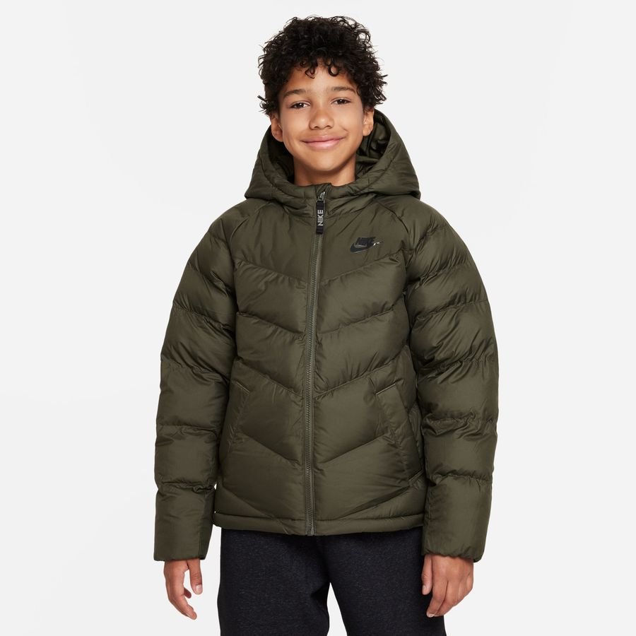 Nike Winter Jacket NSW Hooded Khaki/Black Kids - Cargo synthetic-fill