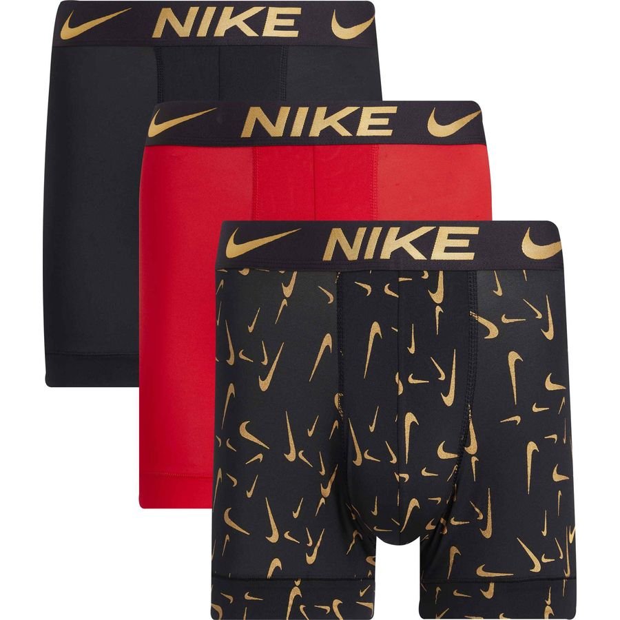 Nike Boxer Shorts Brief 3-Pack - Black/University Red/Gold