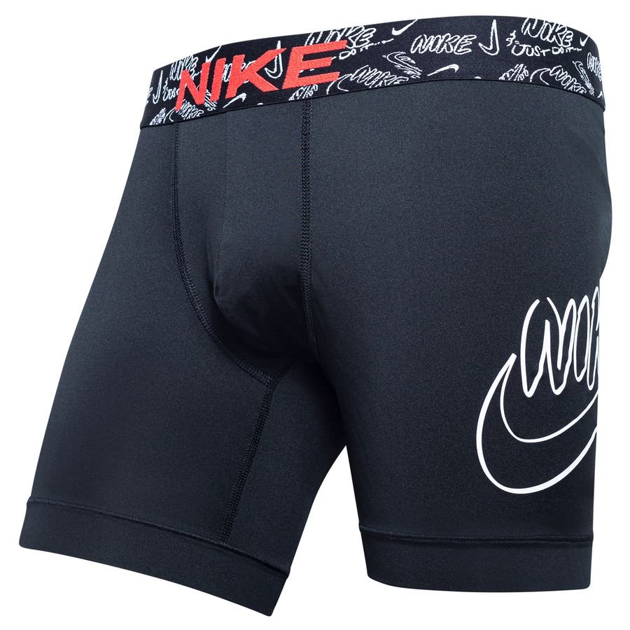 Nike Boxershorts Brief Scribble Print 1-Pak - Sort/Rød