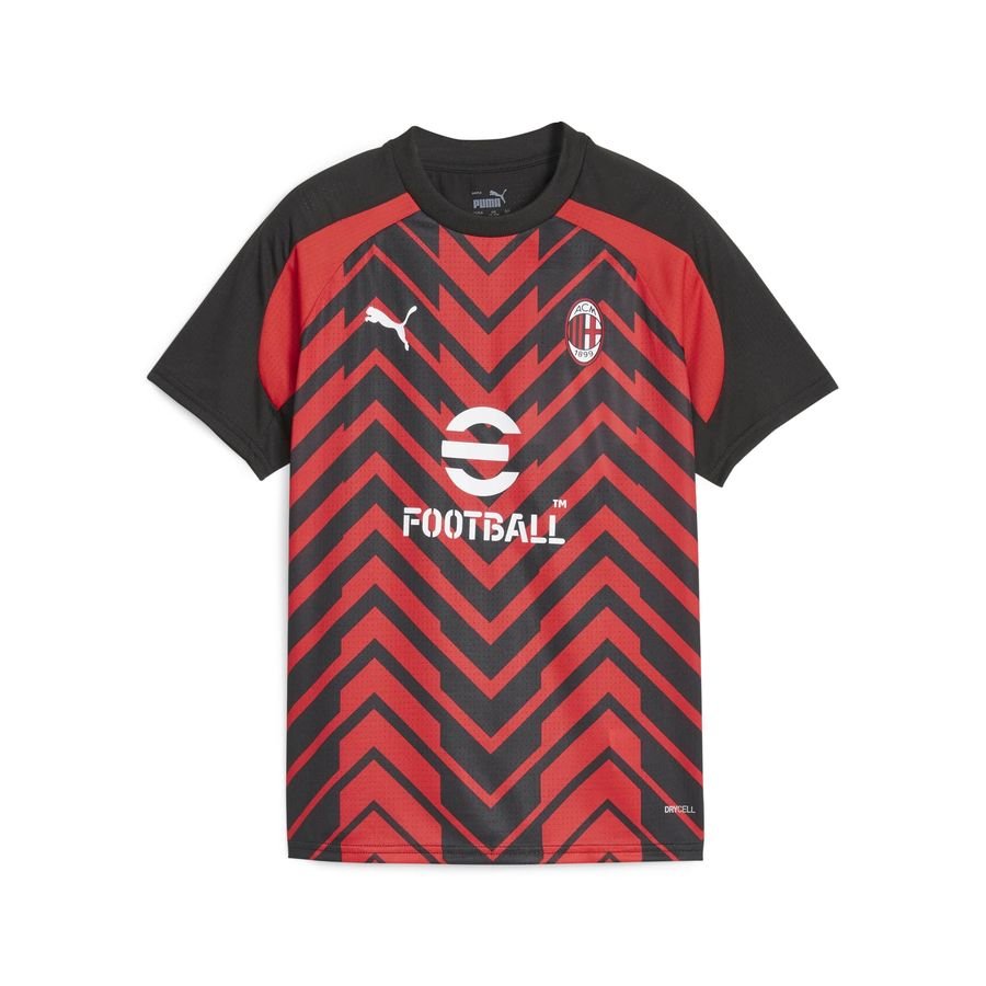 Milan Trænings T-Shirt Pre Match - Rød/Sort Børn thumbnail