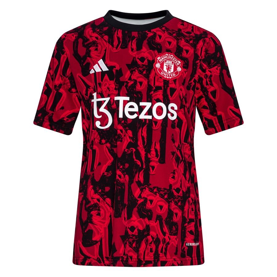 Manchester United Trænings T-Shirt Pre Match - Rød/Sort Børn thumbnail