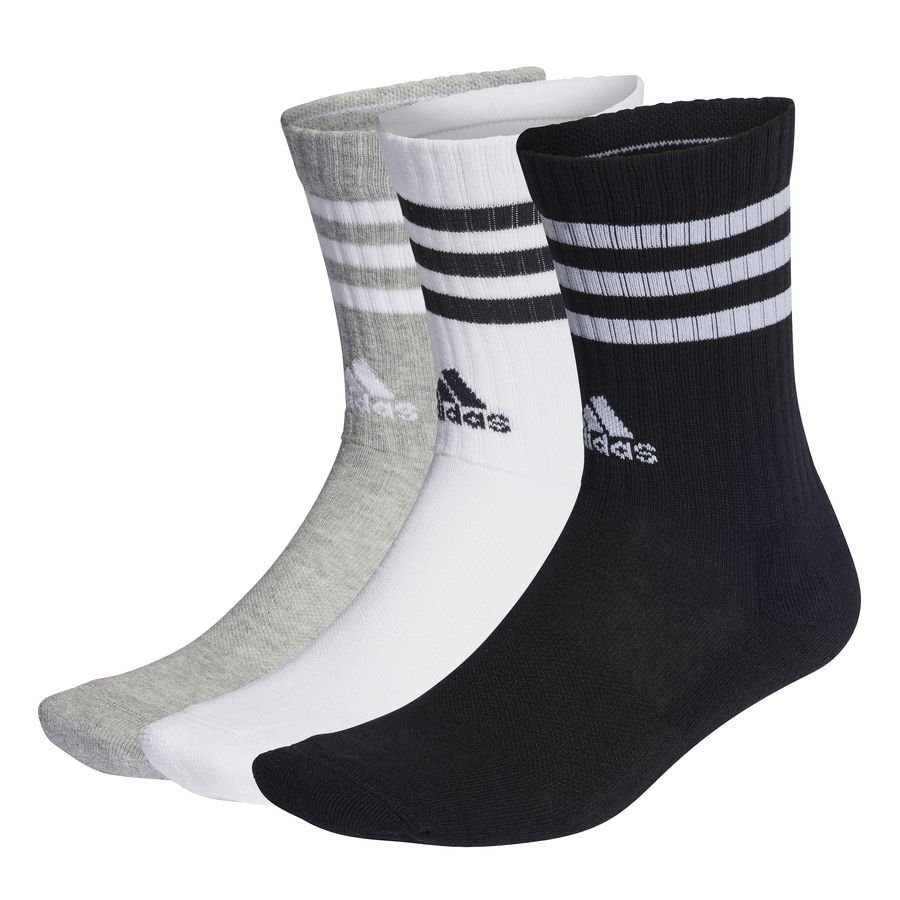 Bilde av Adidas Strømper Crew Sportswear 3-stripes 3-pk - Grå/hvit/sort, Størrelse ['xx-large']