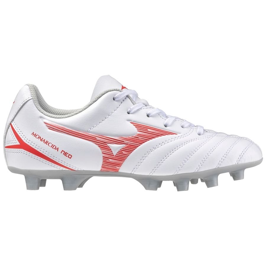 Mizuno Monarcida Neo lll Select FG Charge - Wit/Radiant Red Kids