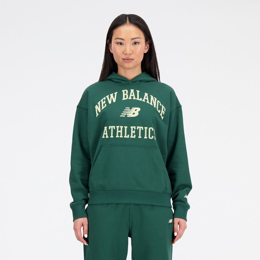 New Balance Hættetrøje Athletics Varsity Fleece - Grøn/Hvid Kvinde