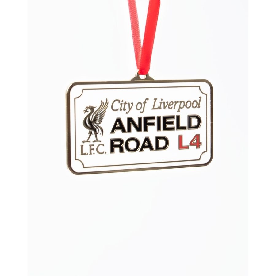 Bilde av Liverpool Anfield Road Skilt Christmas Decoration - Hvit/sort - Liverpool Fc, Størrelse ['one Size']