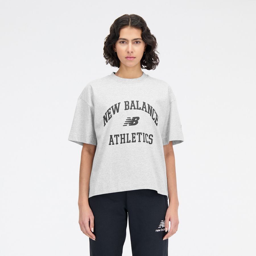 New Balance T-Shirt Athletics Varsity Boxy - Grå Kvinde