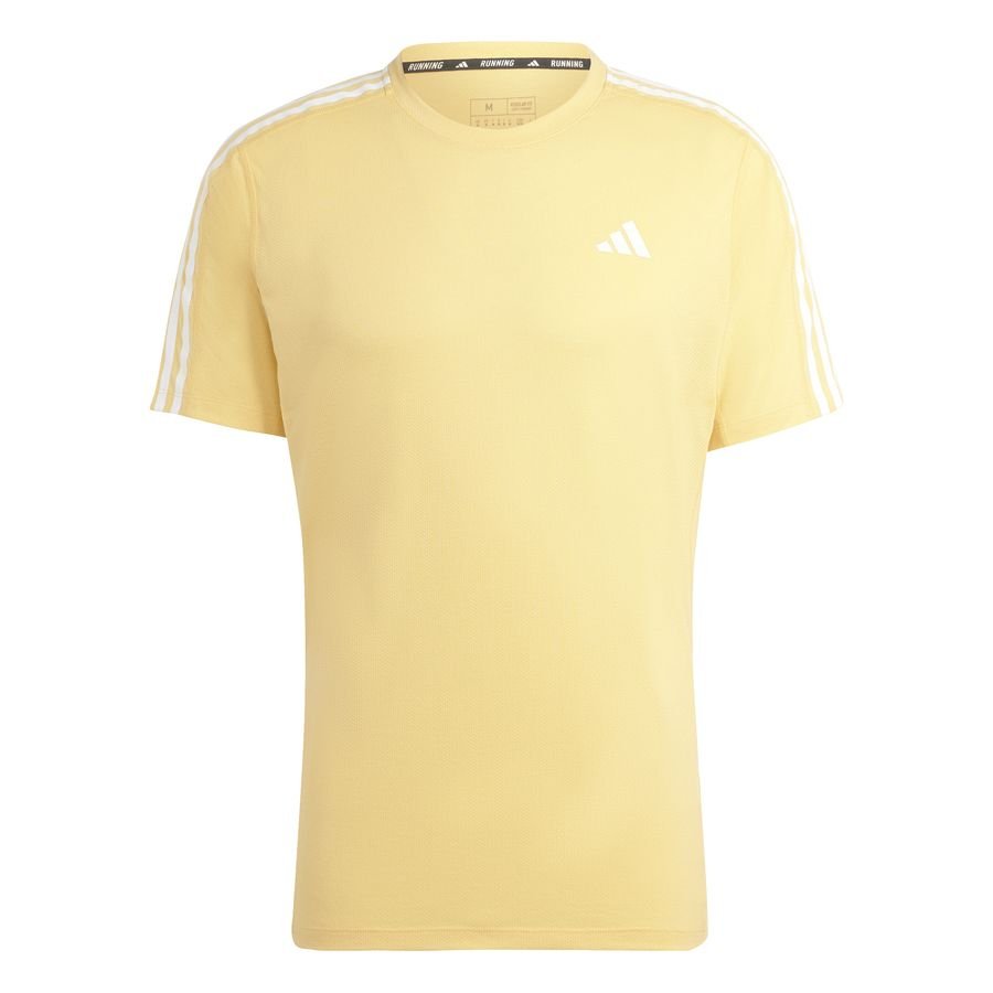 Bilde av Adidas Løpe T-skjorte Own The Run 3-stripes - Gul, Størrelse Large