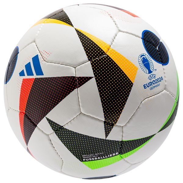 adidas Ballon FUSSBALLLIEBE Training Sala EURO 2024 - Blanc/Noir/Bleu