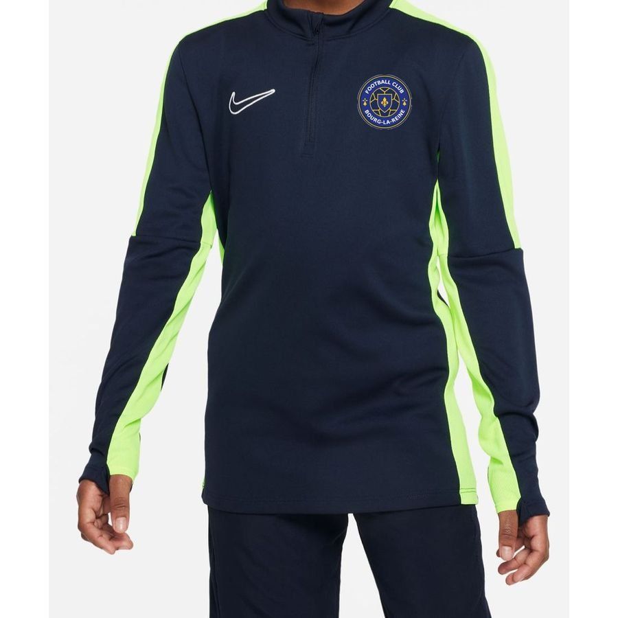 FC Bourg la Reine Maillot d Entrainement Academy 23 Bleu Fonce Jaune Fluo Blanc