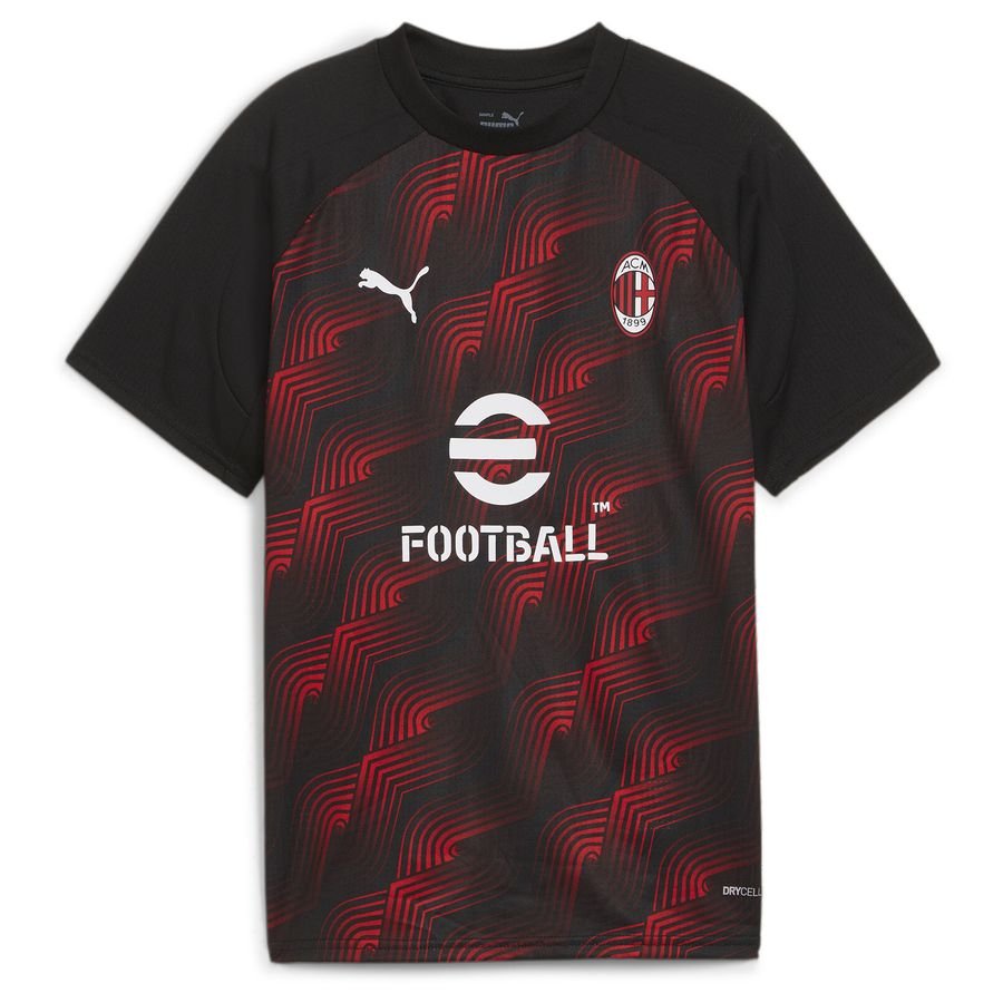 Milan Tränings T-Shirt Pre Match - Svart/Röd Barn
