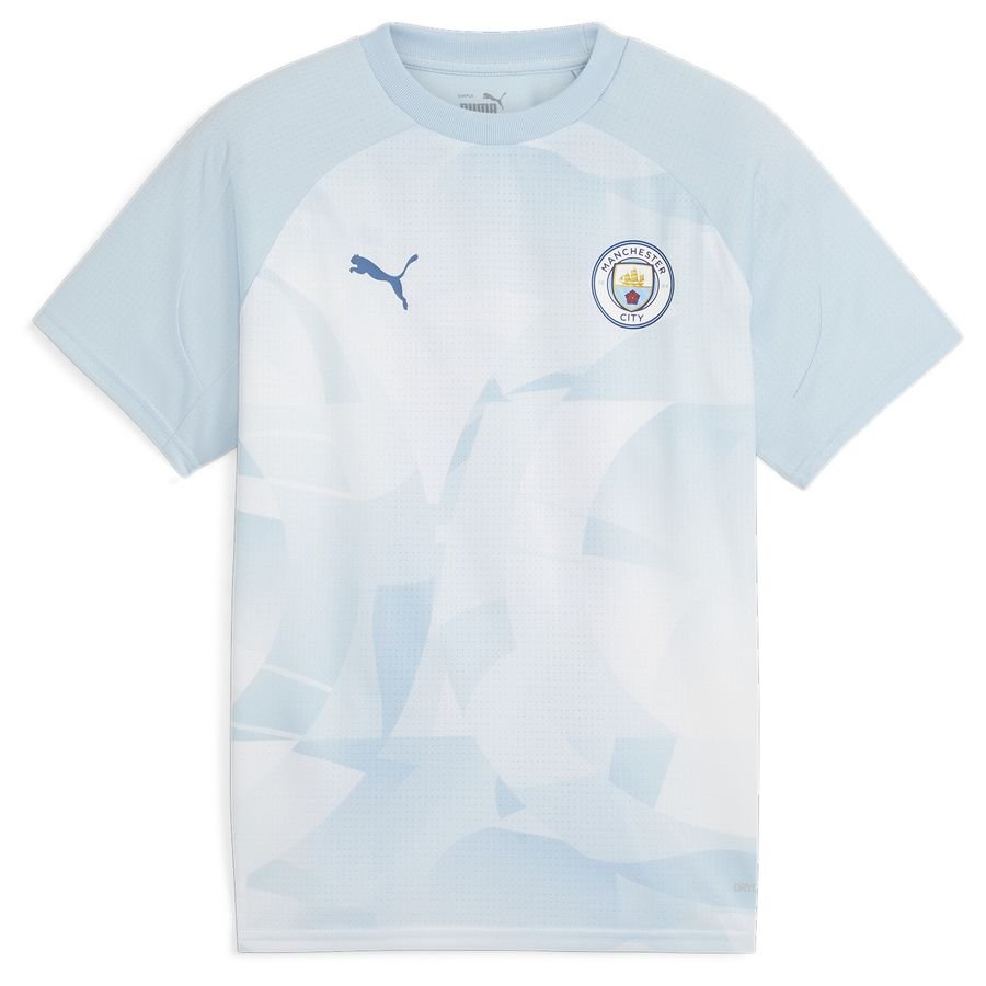 Manchester City Trænings T-Shirt Pre Match - Silver Sky/Blå Børn