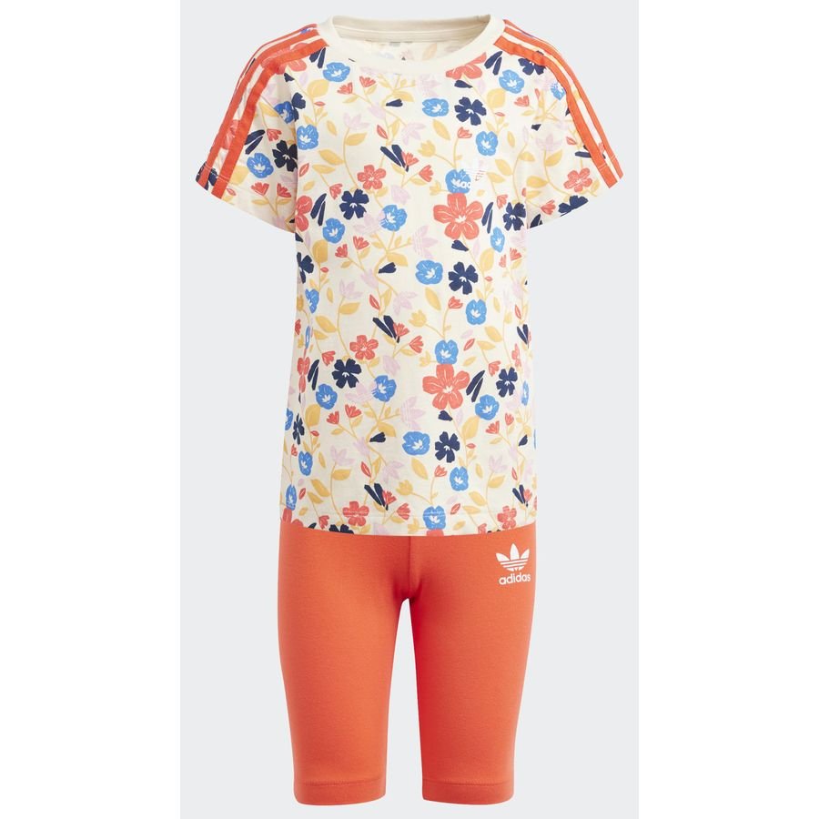 Adidas Original Floral Cycling Short en T-shirt Setje