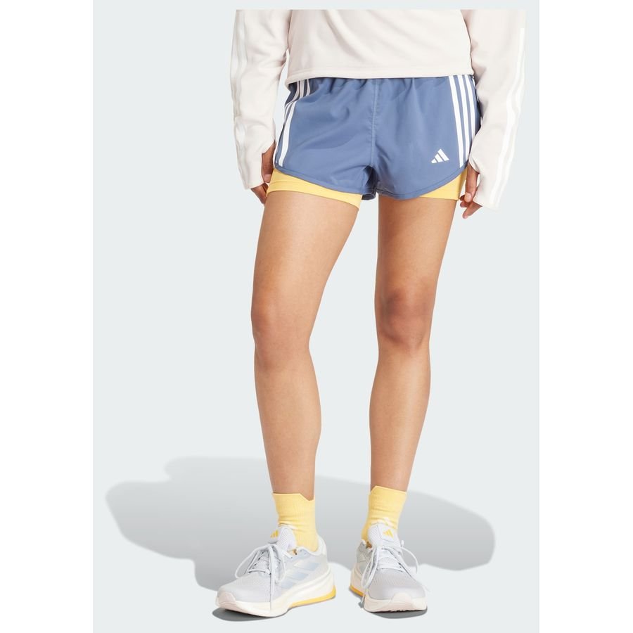 Adidas Own the Run 3-Stripes 2-in-1 shorts