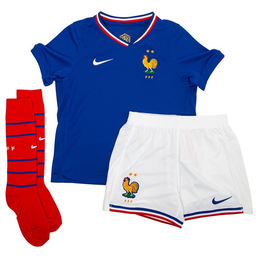Frankrig Hjemmebanetrøje EURO 2024 Mini-Kit Børn