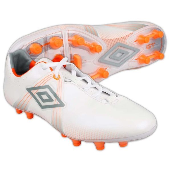 Umbro GT Pro A HG Soccer Shoe White/Gunmetal/Orange Size 9.5 NIB 