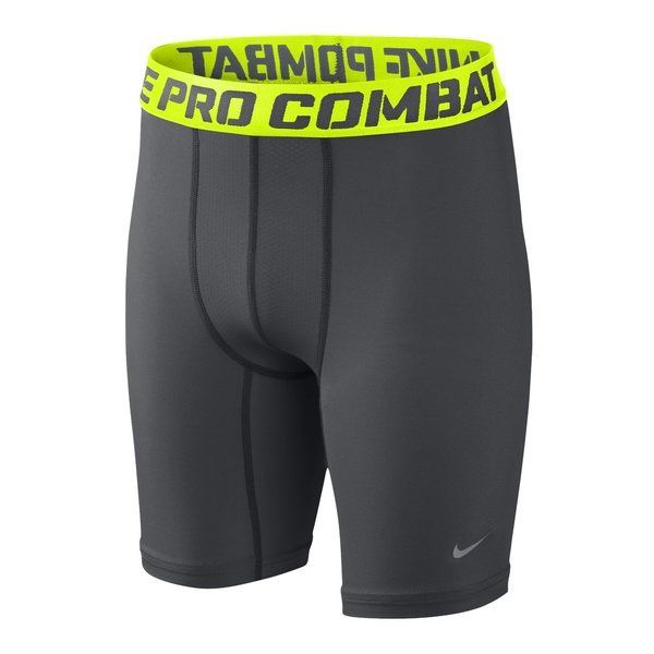 Nike Pro Core Compression Shorts 6' Grey/Lime Kids