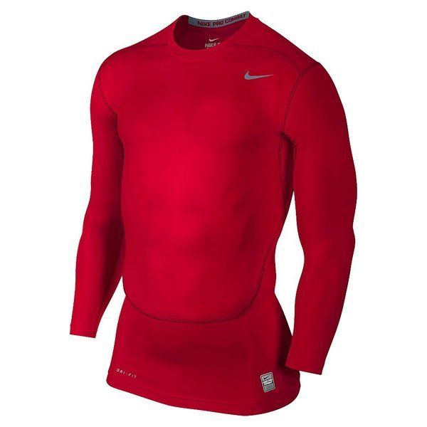 Nike Pro Combat Compression T-Shirt L/S Red | www.unisportstore.com