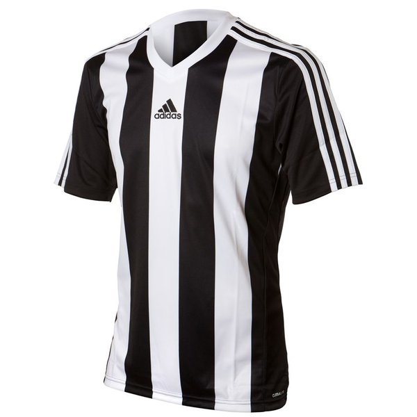 adidas black shirt with white stripes